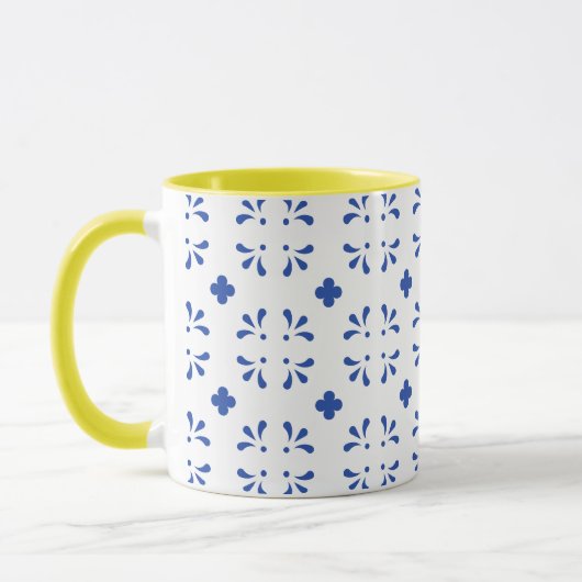Mug Décor bleu blanc jaune Delft Chinoiserie Café (Gauche)