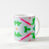 Mug Décor Boho Aquarelle. Coussin bleu Boho. Aquarelle (Devant droit)