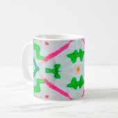 Mug Décor Boho Aquarelle. Coussin bleu Boho. Aquarelle (Devant gauche)