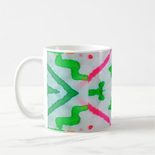 Mug Décor Boho Aquarelle. Coussin bleu Boho. Aquarelle