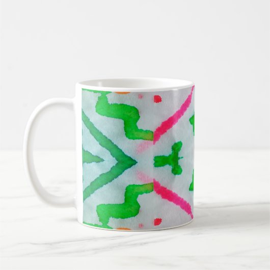 Mug Décor Boho Aquarelle. Coussin bleu Boho. Aquarelle (Gauche)