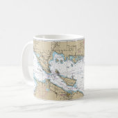 Mug Décor de carte nautique (Devant gauche)