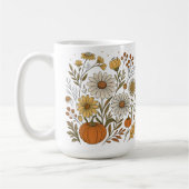 Mug Décor de citrouilles de fleurs sauvages d'automne (Gauche)