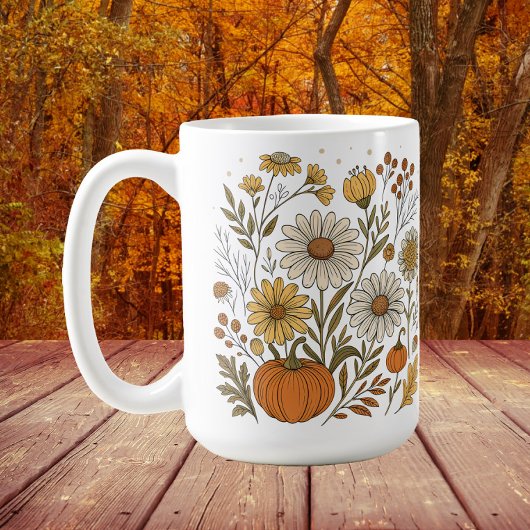 Mug Décor de citrouilles de fleurs sauvages d'automne