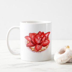 Mug Décor de gâteau aux fraises peintes en aquarelle.