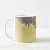 Mug Décor de luxe sur or & argent, Monogramme (Gauche)