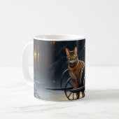 Mug Décor de Noël Abyssinian Snowy Sleigh Ride (Devant gauche)