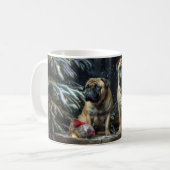 Mug Décor de Noël Bullmastiff Snowy Sleigh (Devant gauche)