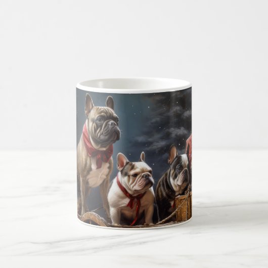 Mug Décor de Noël de Bulldog Snowy Sleigh (Centre)