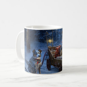 Mug Décor de Noël de l'hélier bleu neige