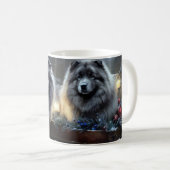 Mug Décor de Noël Keeshond Snowy Sleigh (Devant droit)