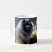 Mug Décor de Noël Keeshond Snowy Sleigh (Devant gauche)