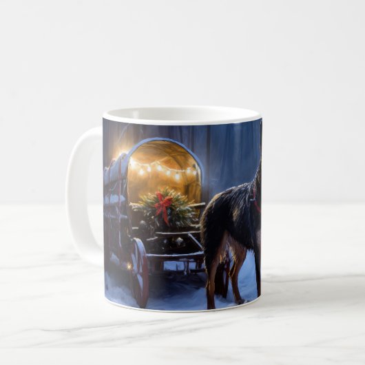 Mug Décor de Noël Kelpie Snowy Sleigh (Devant gauche)