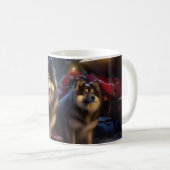 Mug Décor de Noël Lapphund Snowy Sleigh (Devant droit)