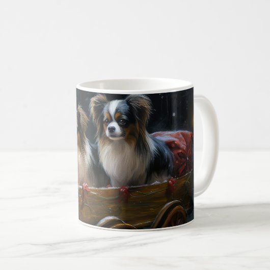 Mug Décor de Noël Papillon Snowy Sleigh (Devant droit)