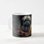 Mug Décor de Noël Pekingese Snowy Sleigh (Devant gauche)