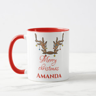 Mug Décor de rennes personnalisé - Joyeux Noël