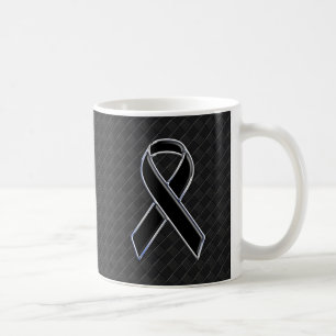 Mug Décor de sensibilisation au ruban noir Chrome