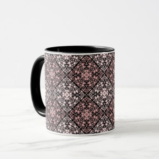 Mug Décor décoratif ornemental abstrait marron beige b (Devant gauche)