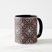 Mug Décor décoratif ornemental abstrait marron beige b (Devant droit)