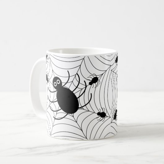 Mug Décor d'Halloween Web Black Spider (Devant gauche)