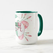 Mug DÉCOR Floral Monogramme Monnaie rose (Devant droit)