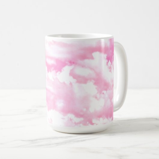 Mug Décor Fuchsia Rose Joyeux Nuages (Devant droit)
