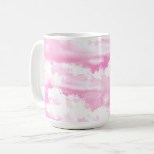 Mug Décor Fuchsia Rose Joyeux Nuages (Devant gauche)