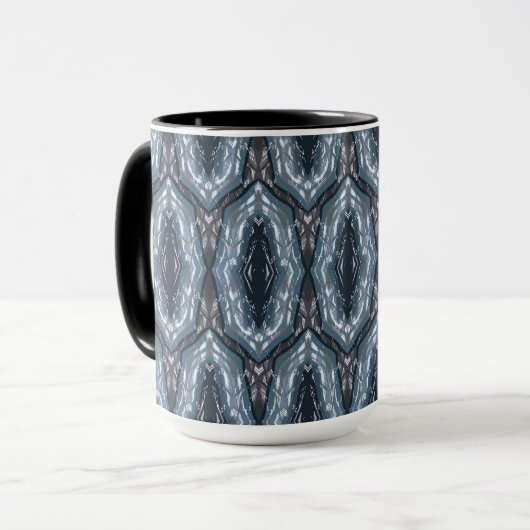 Mug Décor géométrique oriental bleu (Devant gauche)