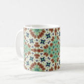 Mug Décor kaléidoscope beige turquoise (Devant gauche)