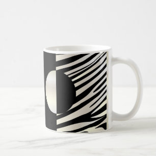 Mug Décor noir de rayures de zèbre et argenté élé