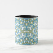 Mug Décor ornemental bleu vert blanc sans couture deco (Centre)