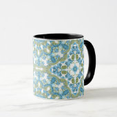 Mug Décor ornemental bleu vert blanc sans couture deco (Devant droit)