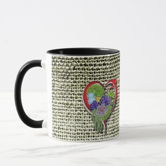 Mug Décor Plante Succulent dans un coeur (Gauche)