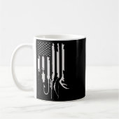 Mug Décor Thématique Drapeau Américain Chasse Pêche (Gauche)