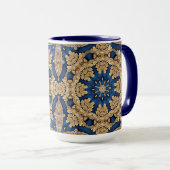 Mug Décoratif Bleu Or (Devant droit)
