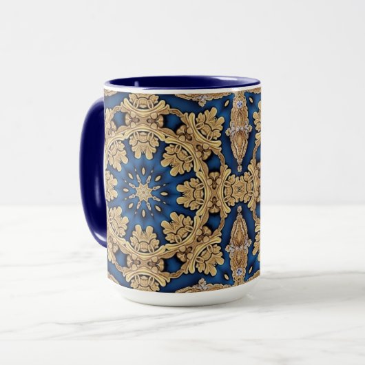 Mug Décoratif Bleu Or (Devant gauche)