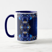 Mug décoratif bleu pour les fêtes (Gauche)