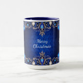 Mug décoratif bleu pour les fêtes (Centre)