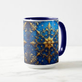 Mug décoratif de vacances bleu (Devant droit)