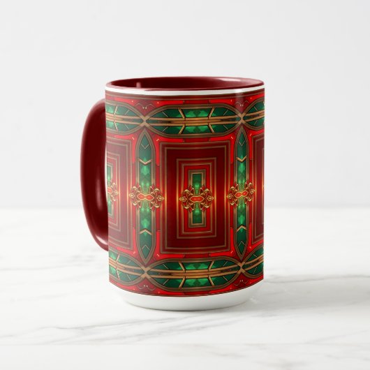 Mug décoratif de vacances rouge (Devant gauche)