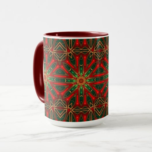 Mug décoratif de vacances rouge (Devant gauche)