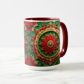 Mug décoratif de vacances rouge vert (Devant droit)