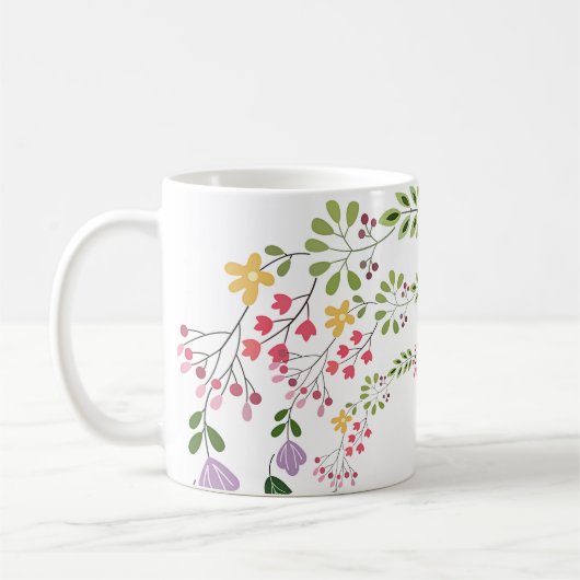 Mug Décoratif Fleur Blanche (Gauche)