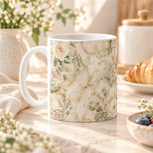 Mug Décoration de maison élégante Cottagecore en marbr