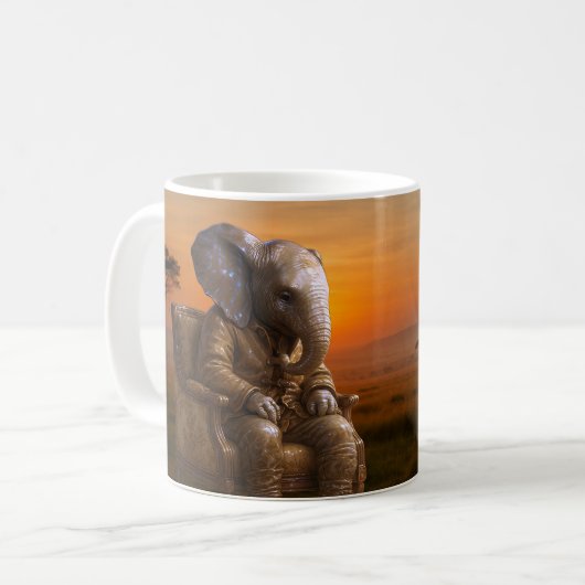 Mug Décoration de maison éléphant excentrique (Devant gauche)