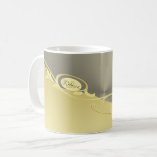 Mug Décoration dorée de luxe sur or et argent, Monogra