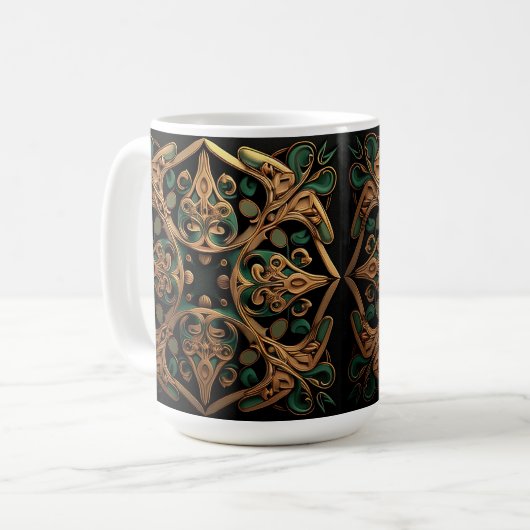 Mug Décoration Motif en bronze vert (Devant gauche)