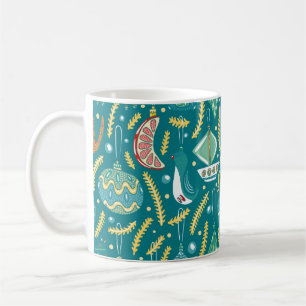 Mug Décorations de Noël sans couture motif. Bright col