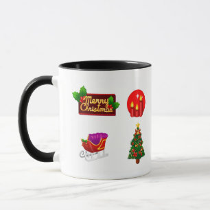 Mug Décorations de Noël sur le fond blanc